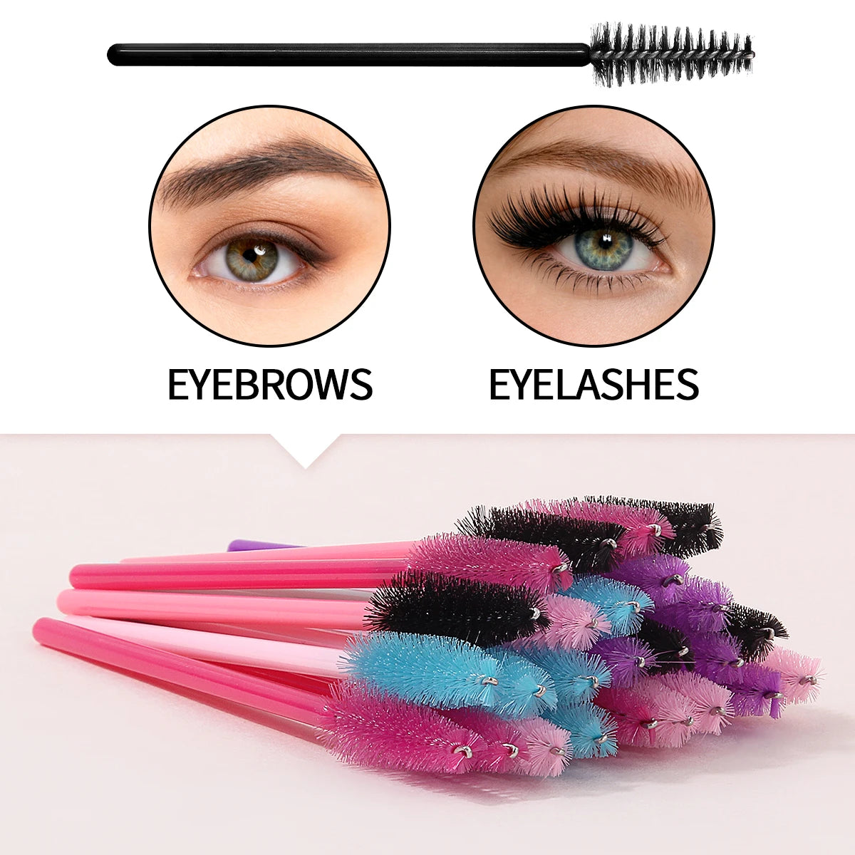 25-Pc Eyelash Spoolie & Brow Brush Set | Multicolor Wands Eyelash Spoolie Set QXL