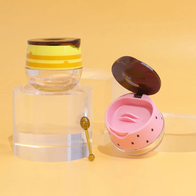 6g Refillable Lip Mask Jar with Brush | Flip-Top Travel Container Lip Mask Jar QXL