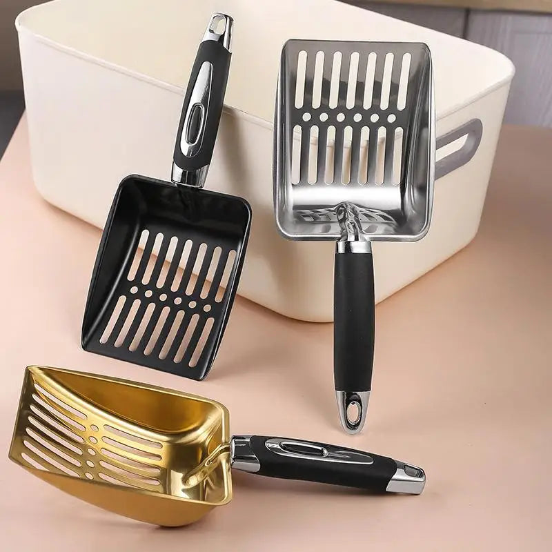 Stainless Steel Cat Litter Scoop | Anti-Stick Long Handle Cat Litter Scoop QXL