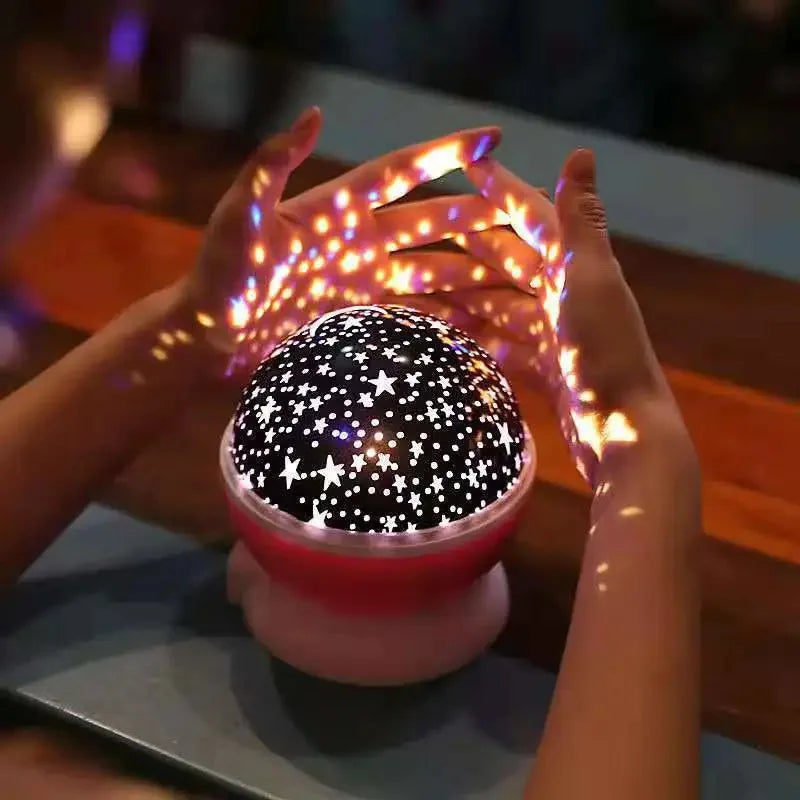 Rotating Starry Sky Projector Night Light | Galaxy & Moon Star Night Projector QXL