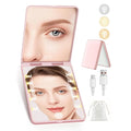 Compact LED Makeup Mirror | 20X Magnifying, 3 Lighting Modes LED Magnifying Mirror QXL Pink 20X