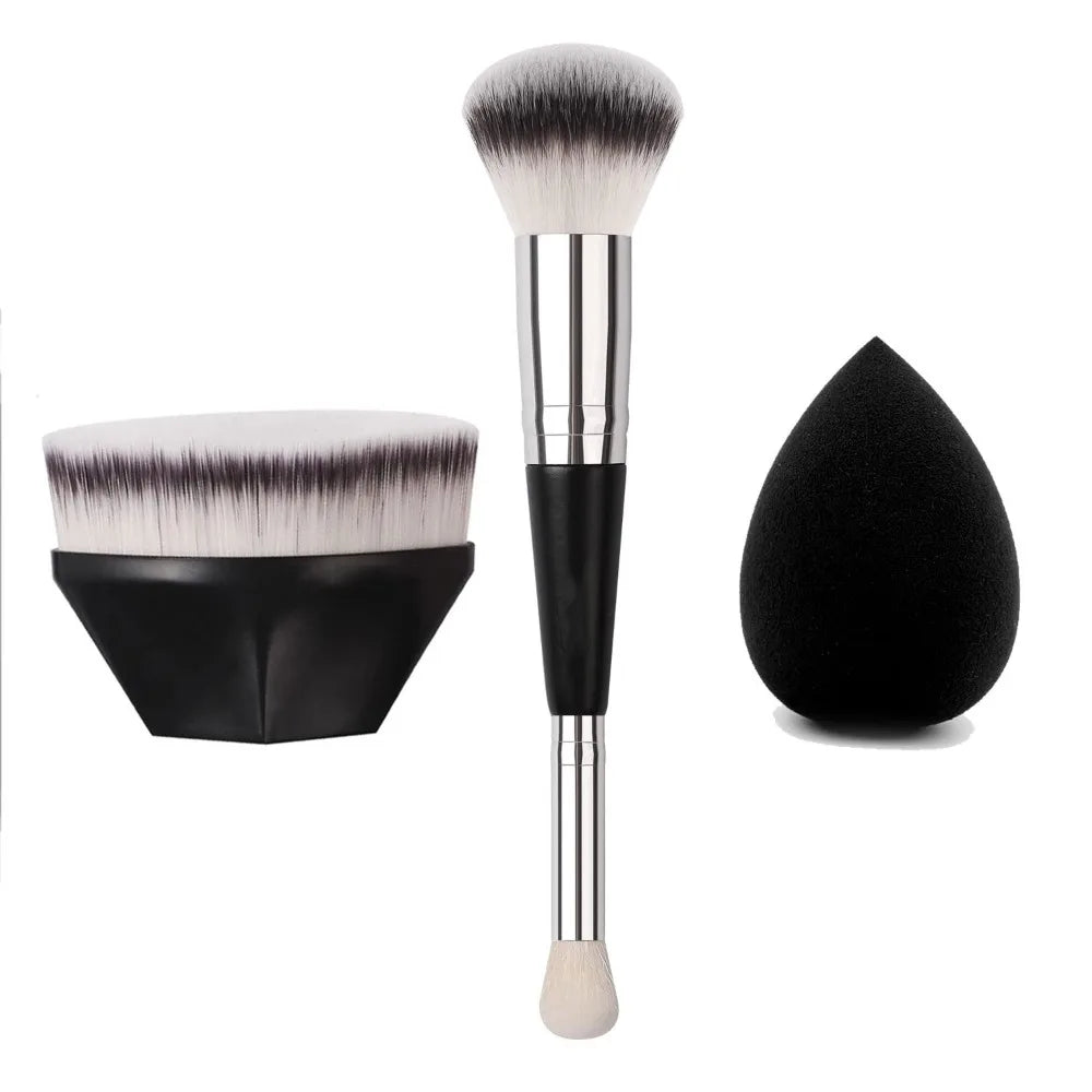 Dual-Ended Foundation & Concealer Brush | Synthetic Bristles Dual-Ended Makeup Brush QXL