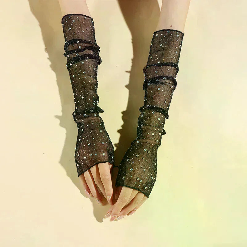 Glitter Mesh Lace Arm Sleeves | Nail Art Photography Props Nail Art Arm Sleeves QXL