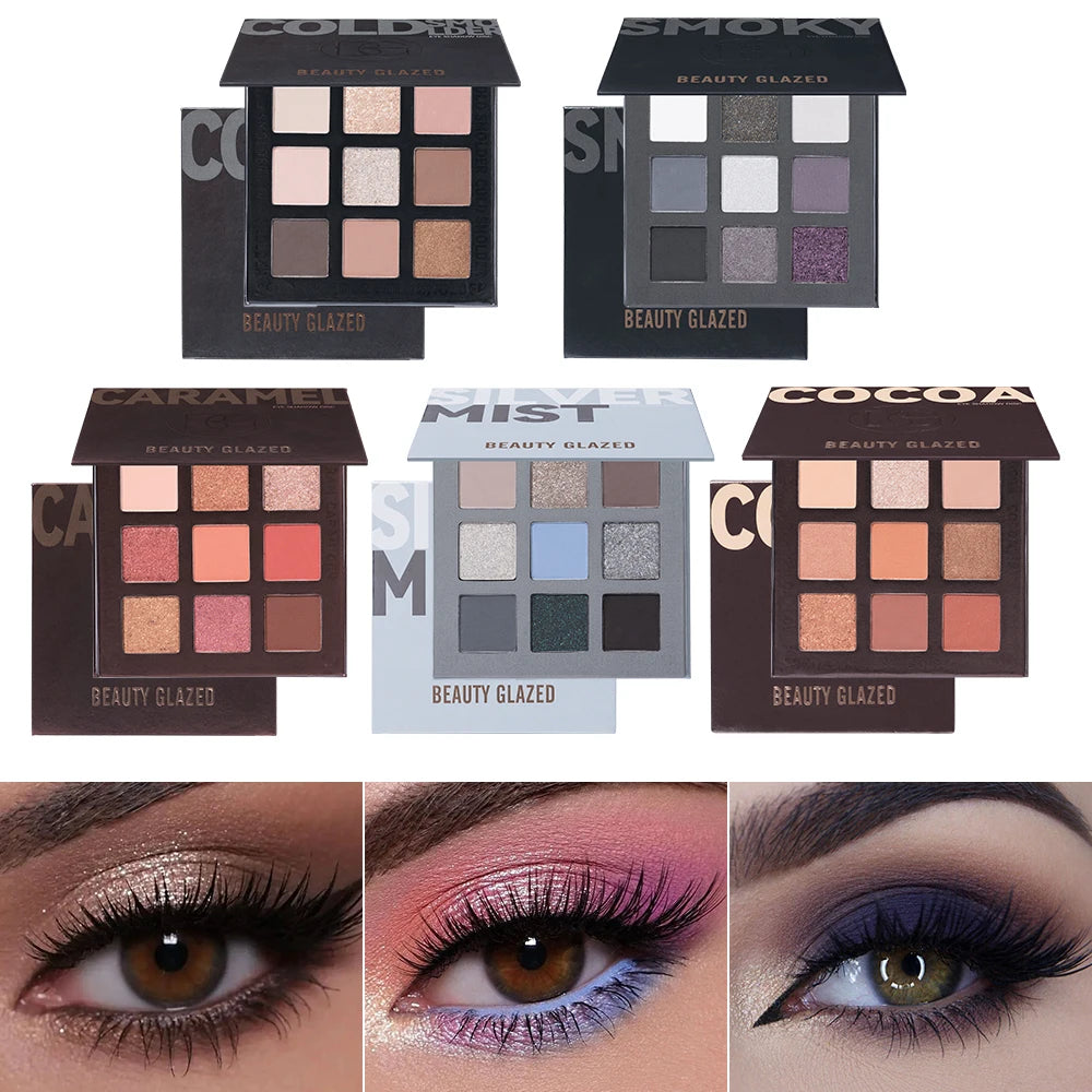 Beauty Glazed 9-Color Eyeshadow Palette – Matte & Shimmer Eyeshadow Palette QXL