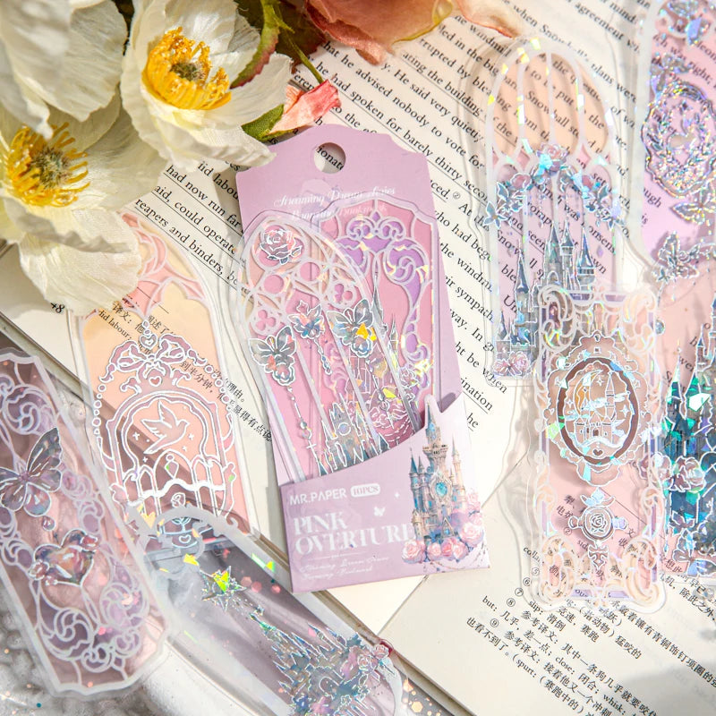Glitter PVC Bookmarks – Castle & Butterfly Pattern | Gift Decorative Bookmarks QXL