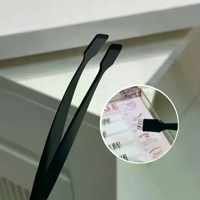 Stainless Steel False Eyelash Tweezers | Curved Lash Applicator Eyelash Tweezer QXL