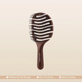 Long-Handle Hollow Bristle Comb – Anti-Static Wig Hair Brush Hair Comb QXL 3176SY-Coffee