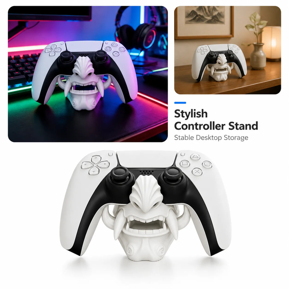 PS5 Controller Stand Ghost Mask | PLA Gamepad Display Dock Controller Display Stand QXL