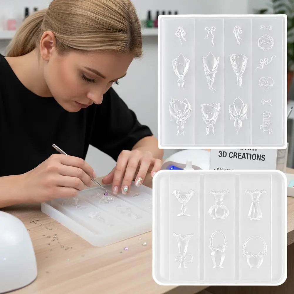 3D Bouquet Flower Silicone Mold | Nail Art & Resin DIY Nail Art Silicone Mold QXL