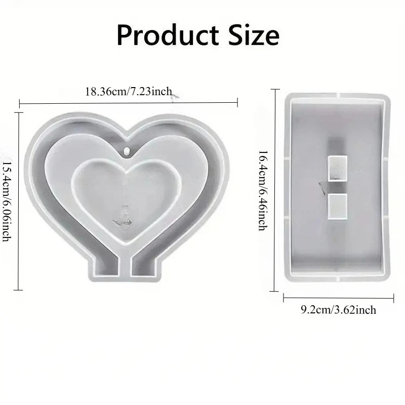 Heart Epoxy Resin Silicone Mold Set | DIY Photo Frame Craft Resin Craft Mold QXL