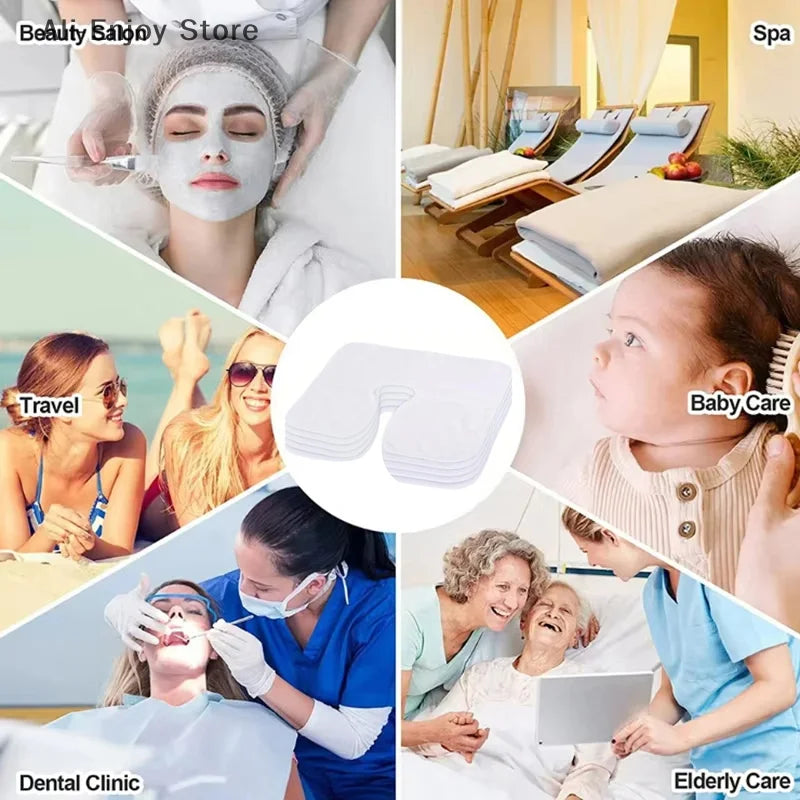 Microfiber U-Shaped Facial Pillow Cover | SPA Massage Headrest Spa Pillow Cover QXL