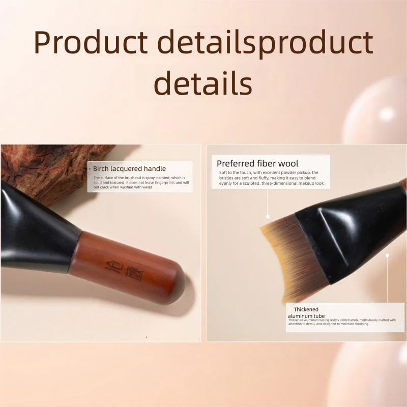 Crescent Mini Foundation Brush | Non-Absorbent Makeup Tool Foundation Brush QXL