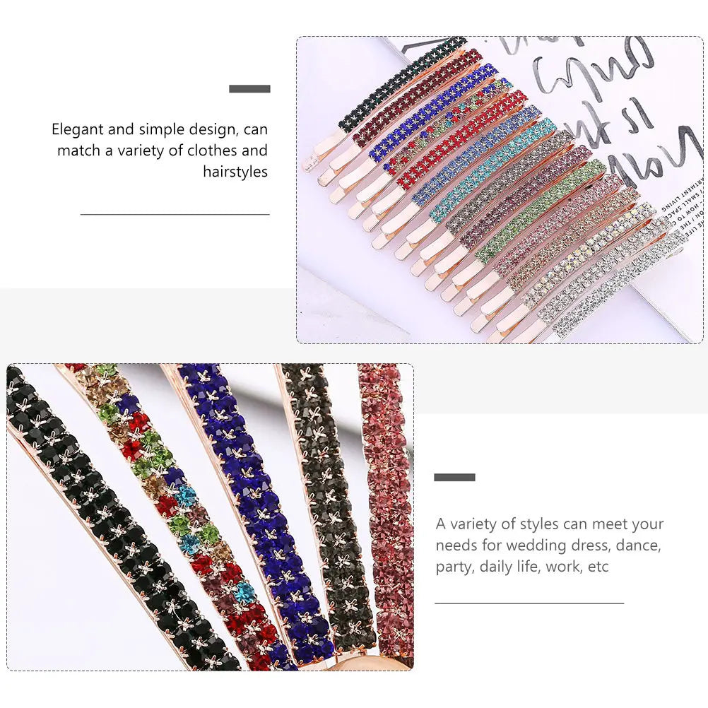6-Pack Crystal Rhinestone Hair Pins – Wedding & Party Clips Rhinestone Hair Clips QXL