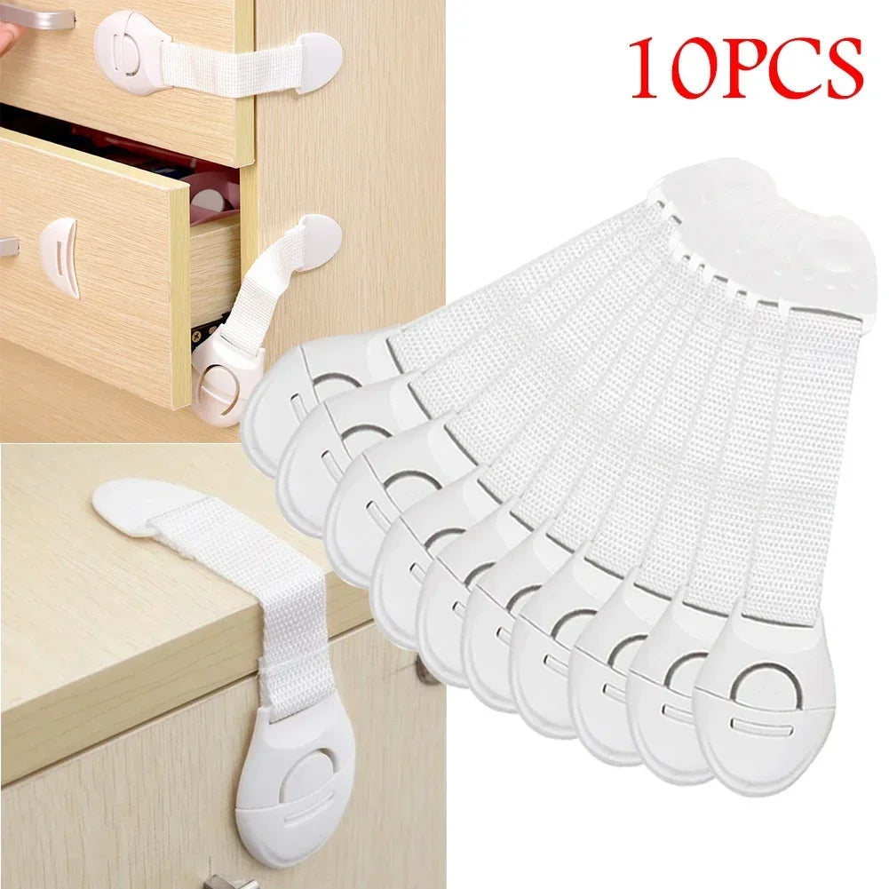 10-Pack Baby Proof Cabinet Safety Locks | Drawer & Door Lock Cabinet Safety Lock QXL