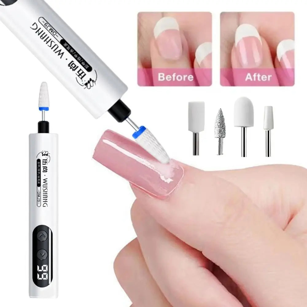 USB Electric Nail Drill with LED Light | Manicure Set Electric Nail Drill QXL