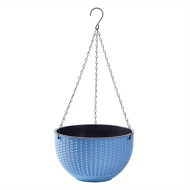 Self-Watering Hanging Planter | Rattan Design | Easy Drain Hanging Planter QXL
