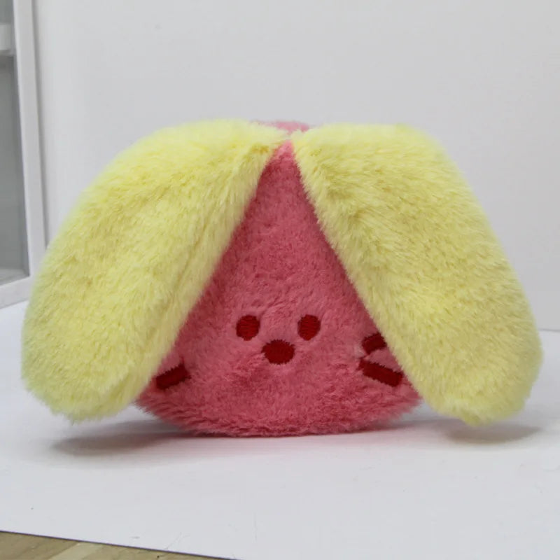 Cute Animal Plush Compact Mirror | 2-Sided Folding Travel Mirror Compact Travel Mirror QXL pink
