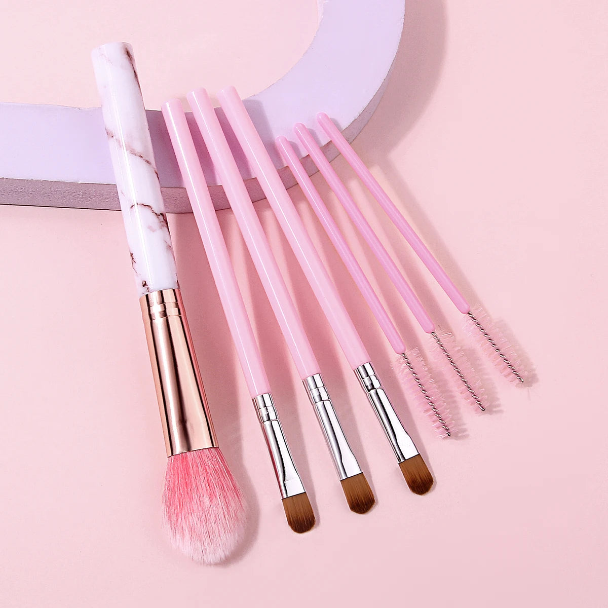 KOSSHOW 7-Pc Makeup Brush Set | Blush, Eyeshadow & Lash Makeup Brush Set QXL