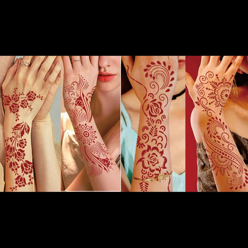 Reusable Henna Flower Stencils for Body Art – Wedding & Festival Henna Body Stencil QXL