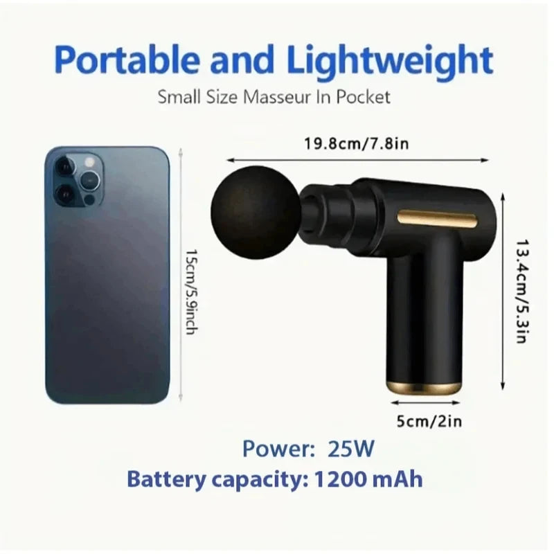 Portable Wireless Massage Gun | 4 Heads & LED Screen Handheld Massage Gun QXL