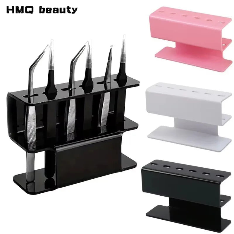 Acrylic Tweezer Holder Stand | 6-Slot Lash Extension Organizer Tweezer Organizer Stand QXL