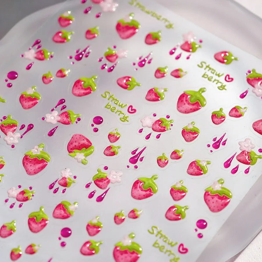 5D Nail Stickers – Pink Peach Blossom & Magpie Decals Nail Art Stickers QXL