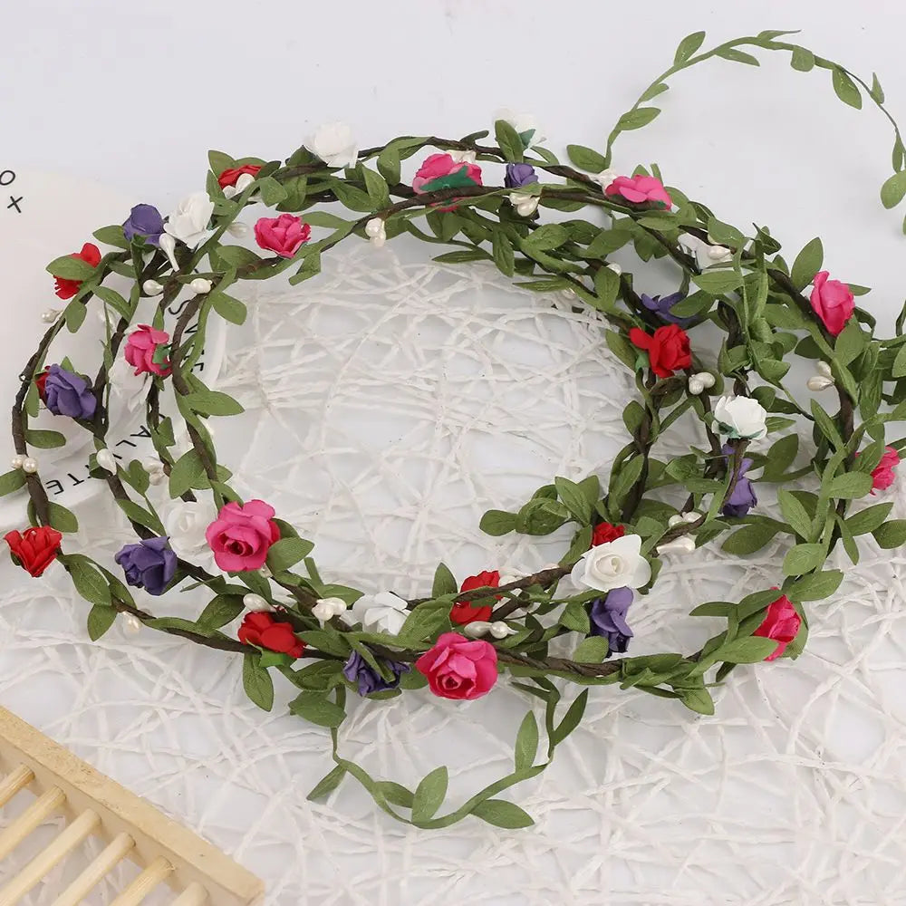 Bridal Flower Crown Garland Headband | Bohemian Wedding Flower Crown Headband QXL