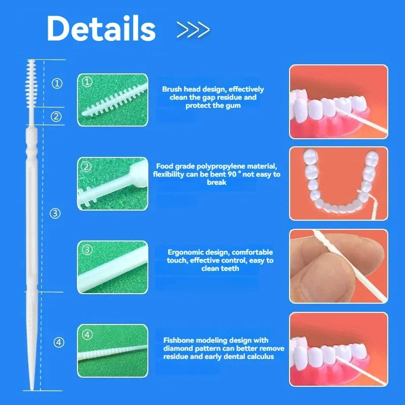 200-Pack Interdental Brushes & Dental Floss Toothpicks | vvocci Dental Floss Picks QXL