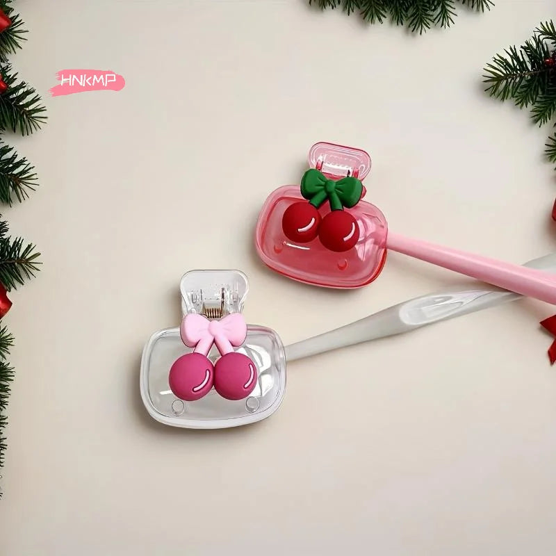 Cherry Bow Toothbrush Head Cover | Drainage & Ventilation Holder Toothbrush Head Cover QXL