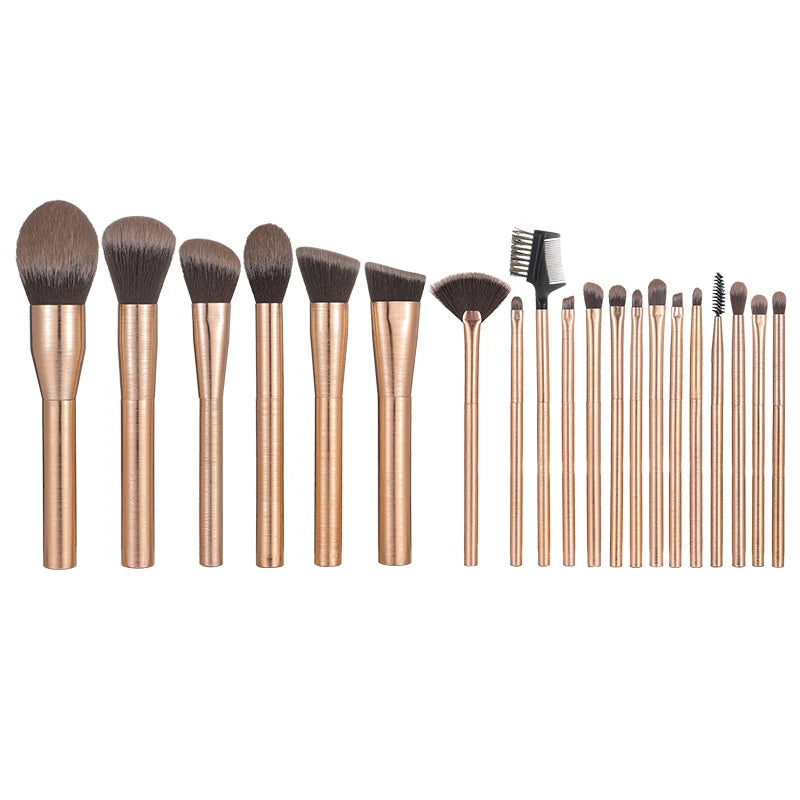 20-Pc Rose Gold Makeup Brush Set | Synthetic Face & Eye Brushes Makeup Brush Set QXL 20pcs brush set