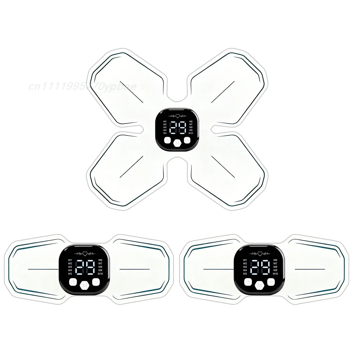 Smart Wireless EMS Abs Trainer & Muscle Stimulator | Rechargeable EMS Muscle Stimulator QXL A1-3pcs USB Type-C