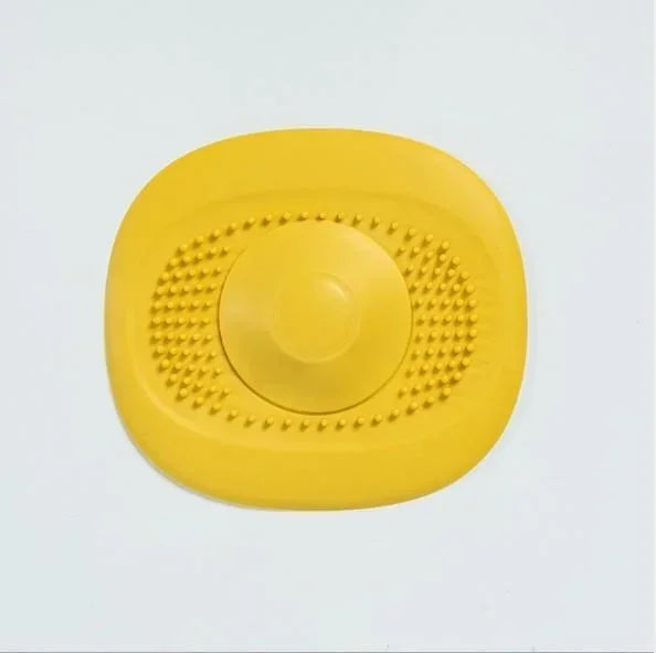 Silicone Hair Catcher Drain Strainer for Sink & Shower Drain Hair Catcher QXL M467 Yellow