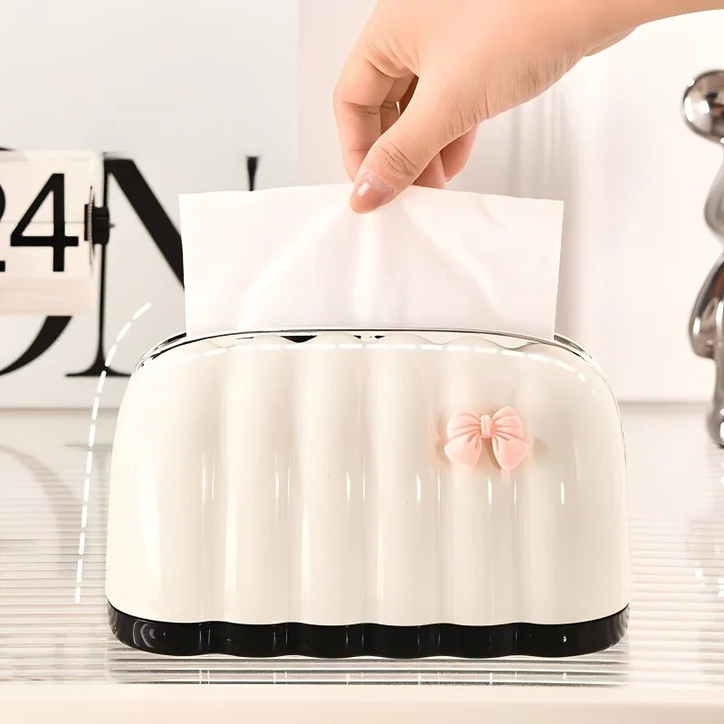 Black Toast Tissue Box | Large Capacity Desktop Napkin Holder Tissue Box Holder QXL