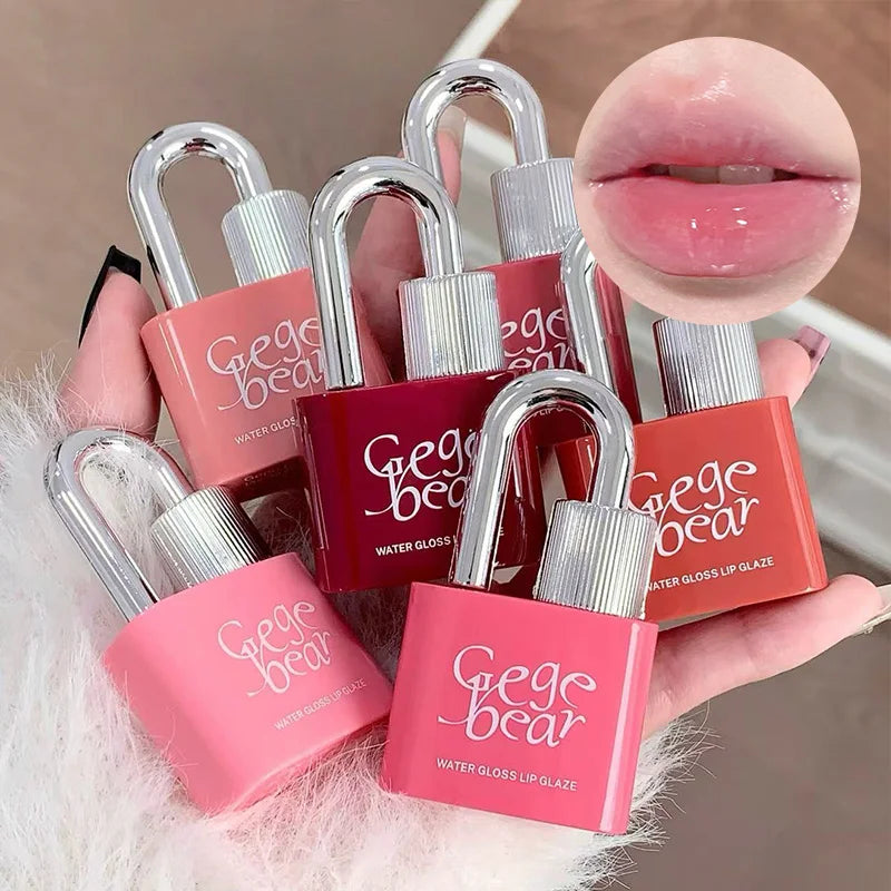 Gege Bear Lockheart Water-Gloss Lip Gloss – Vibrant Colors Lip Gloss QXL