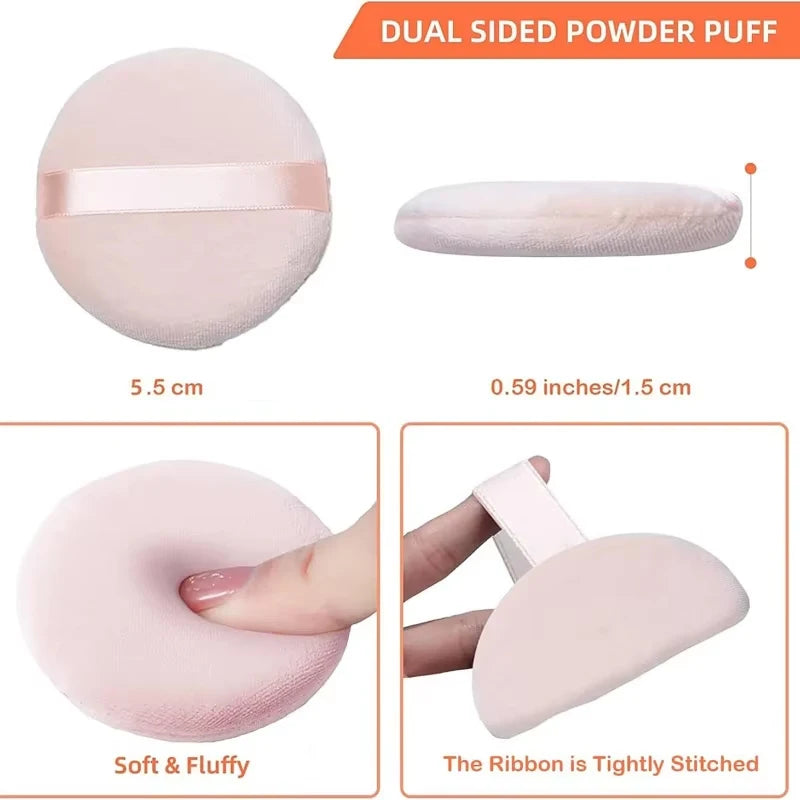 5/10-Pack Velvet Makeup Powder Puffs | Double-Sided Sponge Makeup Powder Puff QXL