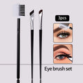 3-Pc Double-Ended Eyebrow & Eyeliner Brush Set | KOSSHOW Eye Makeup Brush Set QXL black