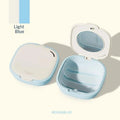 Magnetic Retainer & Denture Storage Box with Mirror Dental Appliance Case QXL blue