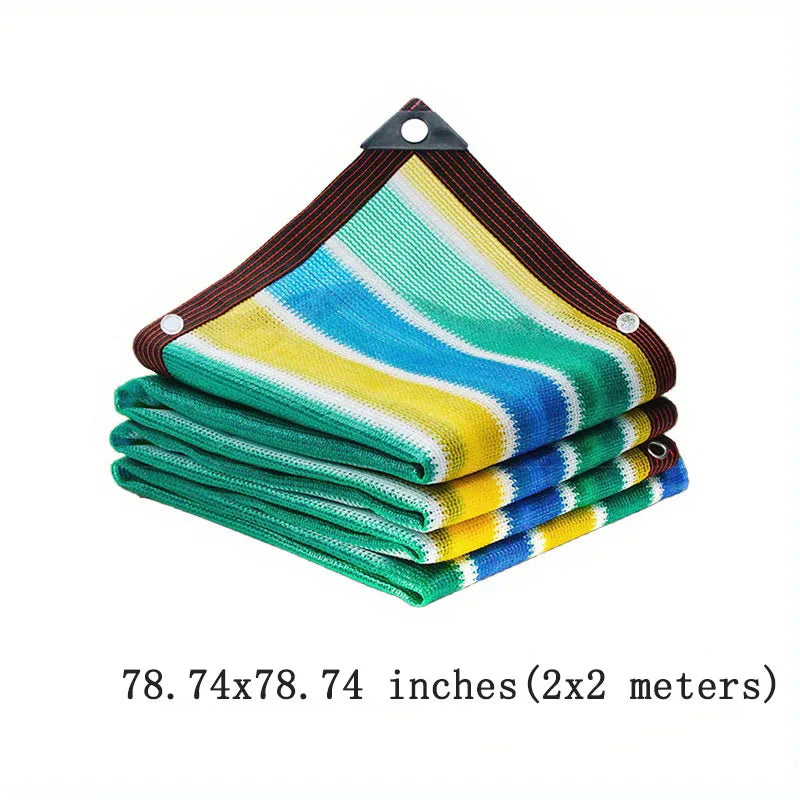 Rainbow Striped Shade Sail Net | Garden, Balcony & Greenhouse Garden Shade Sail QXL 78.74x78.74 in(2x2m)