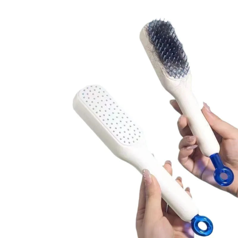 Self-Cleaning Retractable Hair Comb | Anti-Static Massage Brush Massage Hair Comb QXL