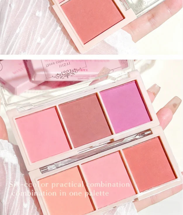 HISYI Three-Color Matte Blush | Natural Finish Rouge Powder Powder Blush QXL