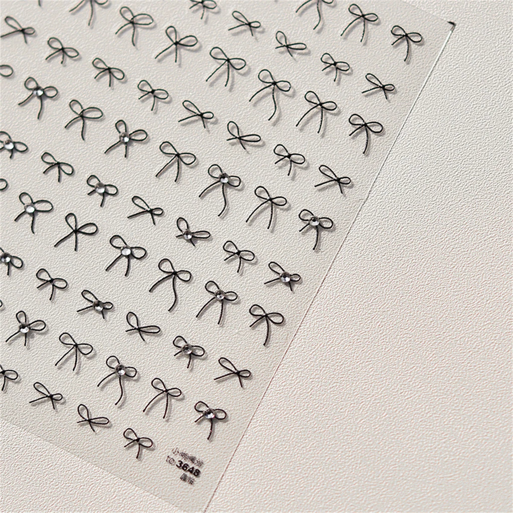 5D Kawaii Bow Tie Nail Art Stickers | Self-Adhesive Decals Nail Art Stickers QXL