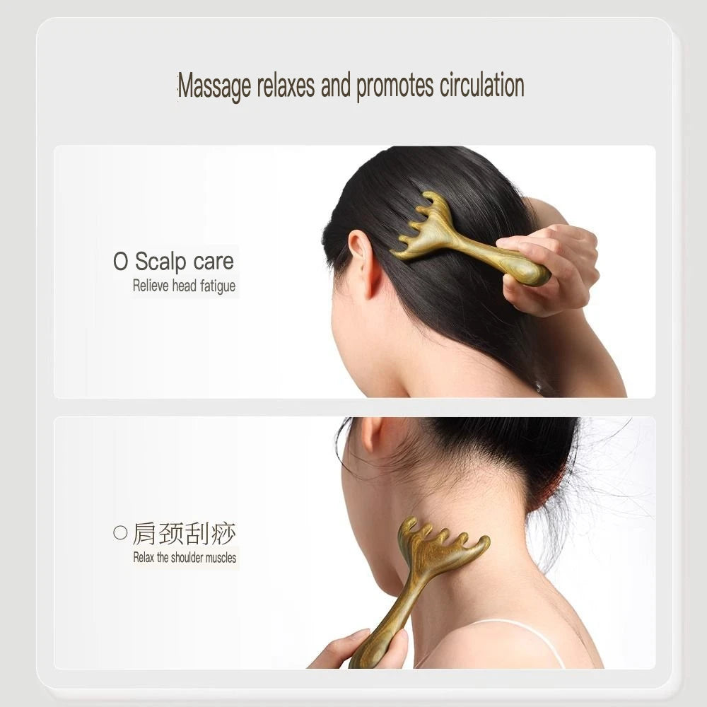 Five-Claw Sandalwood Scalp Massage Comb | Natural Wood Scalp Massage Comb QXL