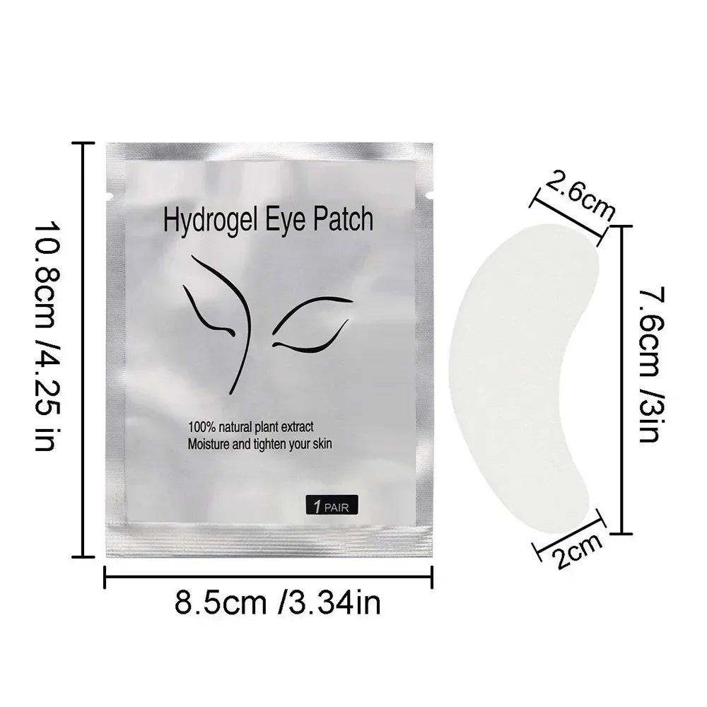 50/100 Pairs Lint-Free Hydro-Gel Under-Eye Pads for Lash Extensions Under-Eye Lash Pads QXL