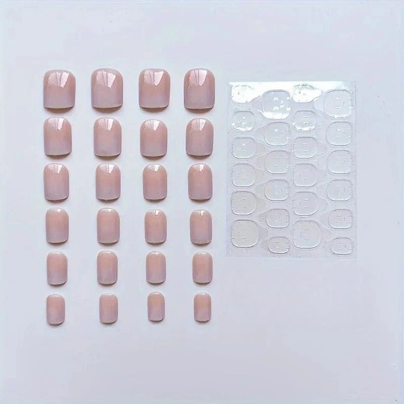 24-Piece Shiny Gradient Press-On Nails | Sweet Girl Style Press-On Nails QXL
