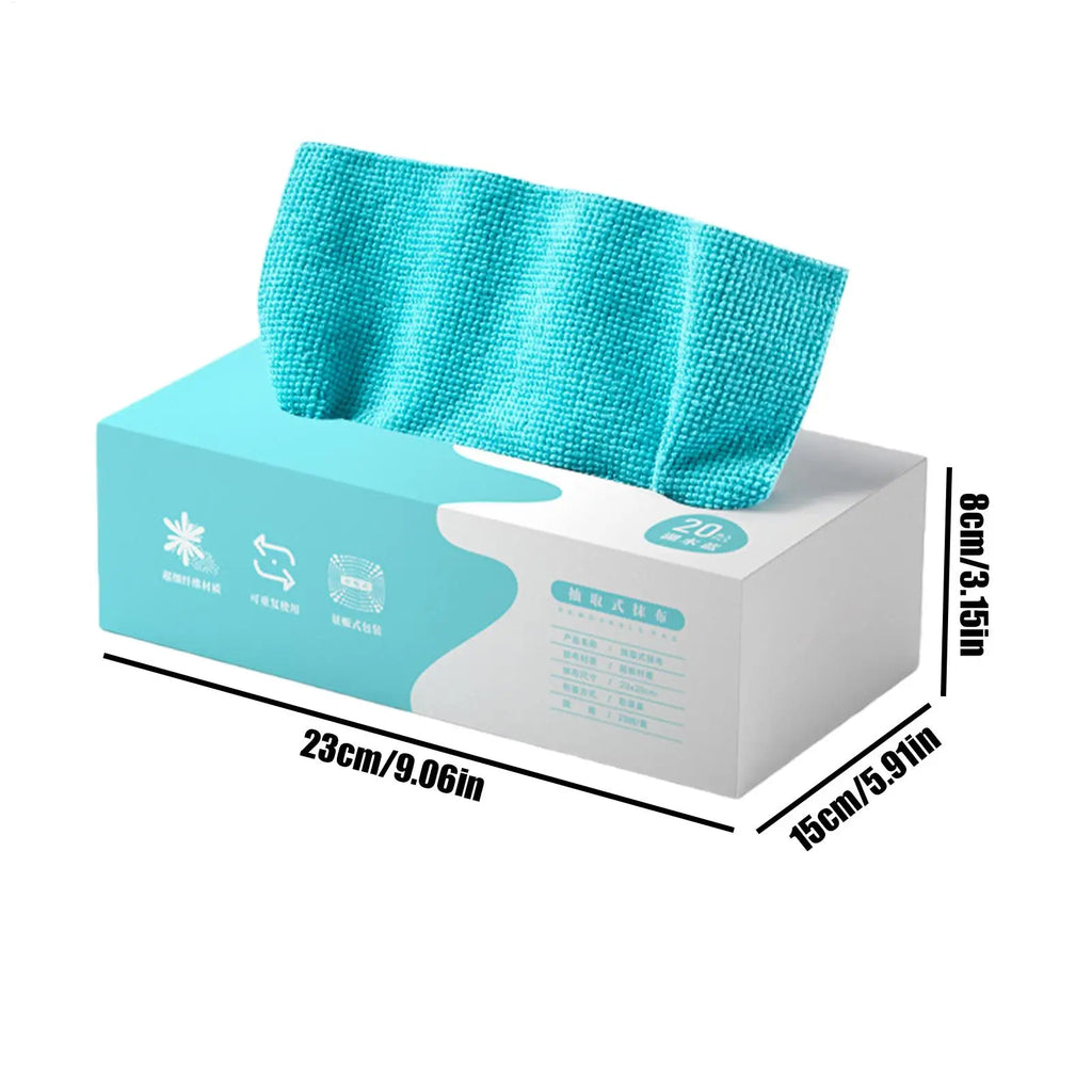 Microfiber Pull-Out Cleaning Cloths | 20-Pack Dispenser Box Microfiber Cleaning Cloths QXL