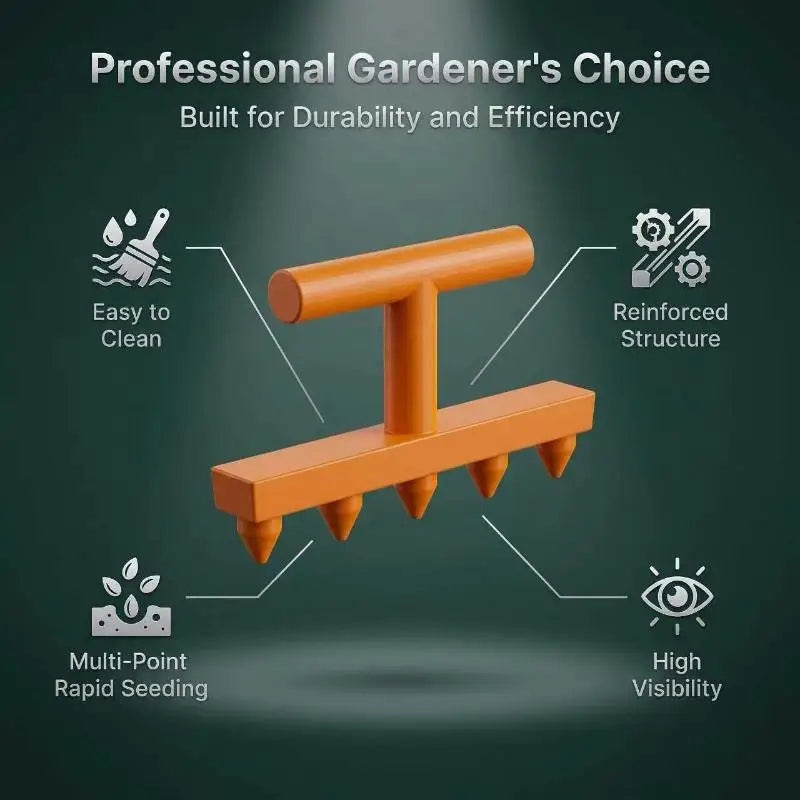 5-Tooth Hole Punch Seeder for Vegetables, Flowers & Herbs Garden Seeder Tool QXL