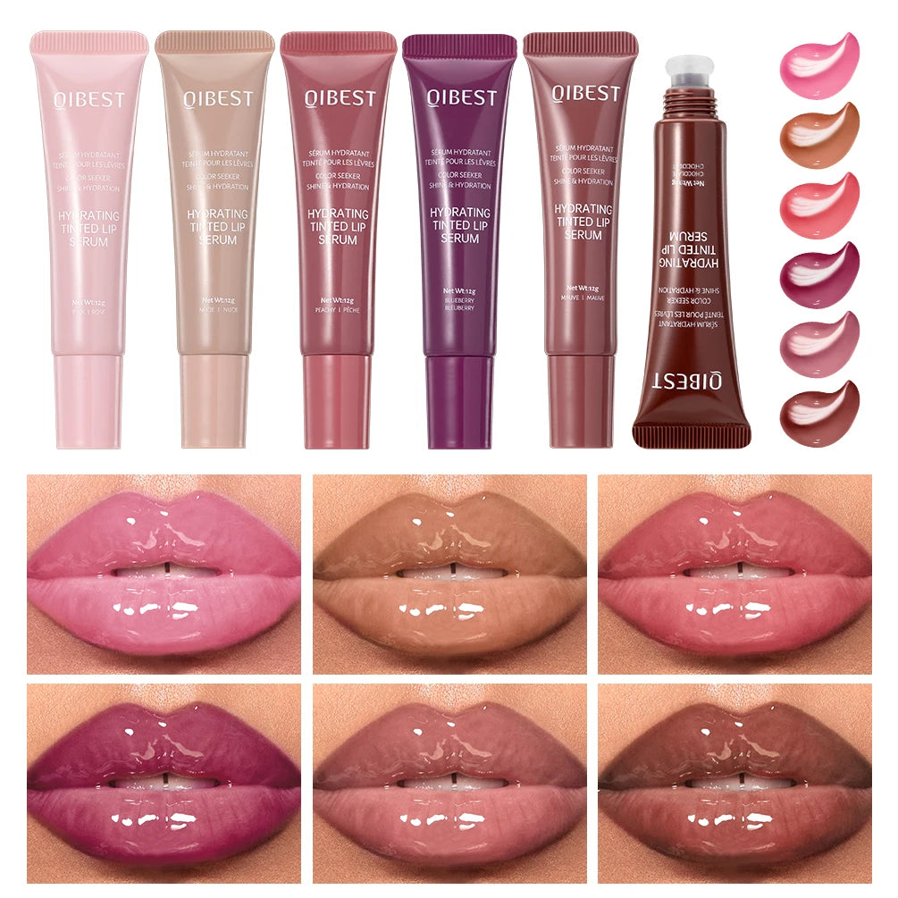 QIBEST Jelly Lip Oil Balm – Tinted Gloss & Hydrating Lip Stain Tinted Lip Gloss QXL
