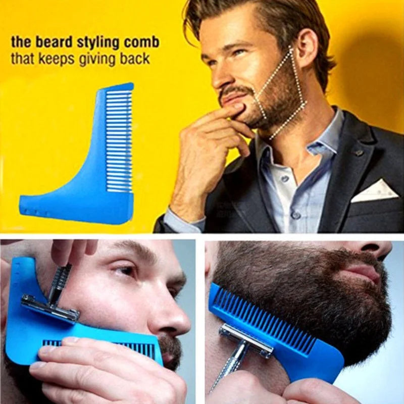 Men's Beard Comb & Styling Template Ruler | ABS Grooming Tool Beard Styling Comb QXL