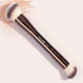 MAANGE Double-Ended Contour & Foundation Brush | Vegan Double-Ended Makeup Brush QXL Coffee