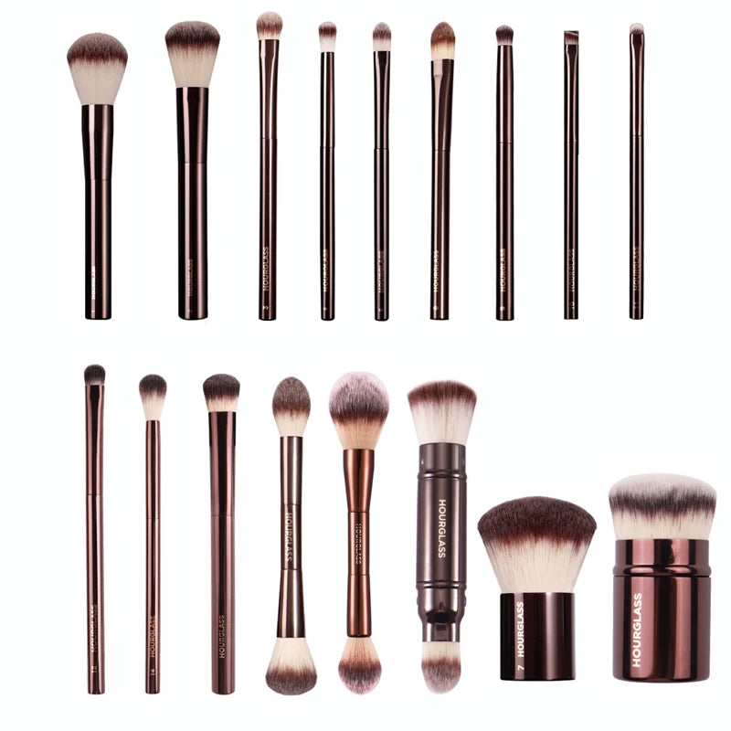 Hourglass Makeup Brush – Soft Synthetic Bristles Metal Handle Makeup Brush QXL